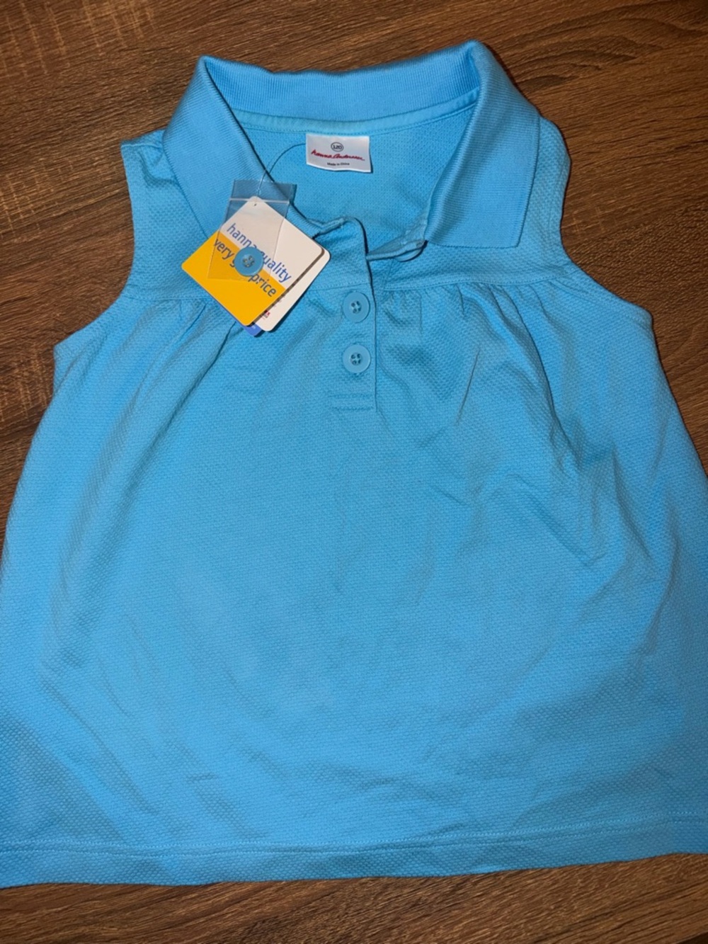 Kids Sleeveless Polo Top- Light Blue